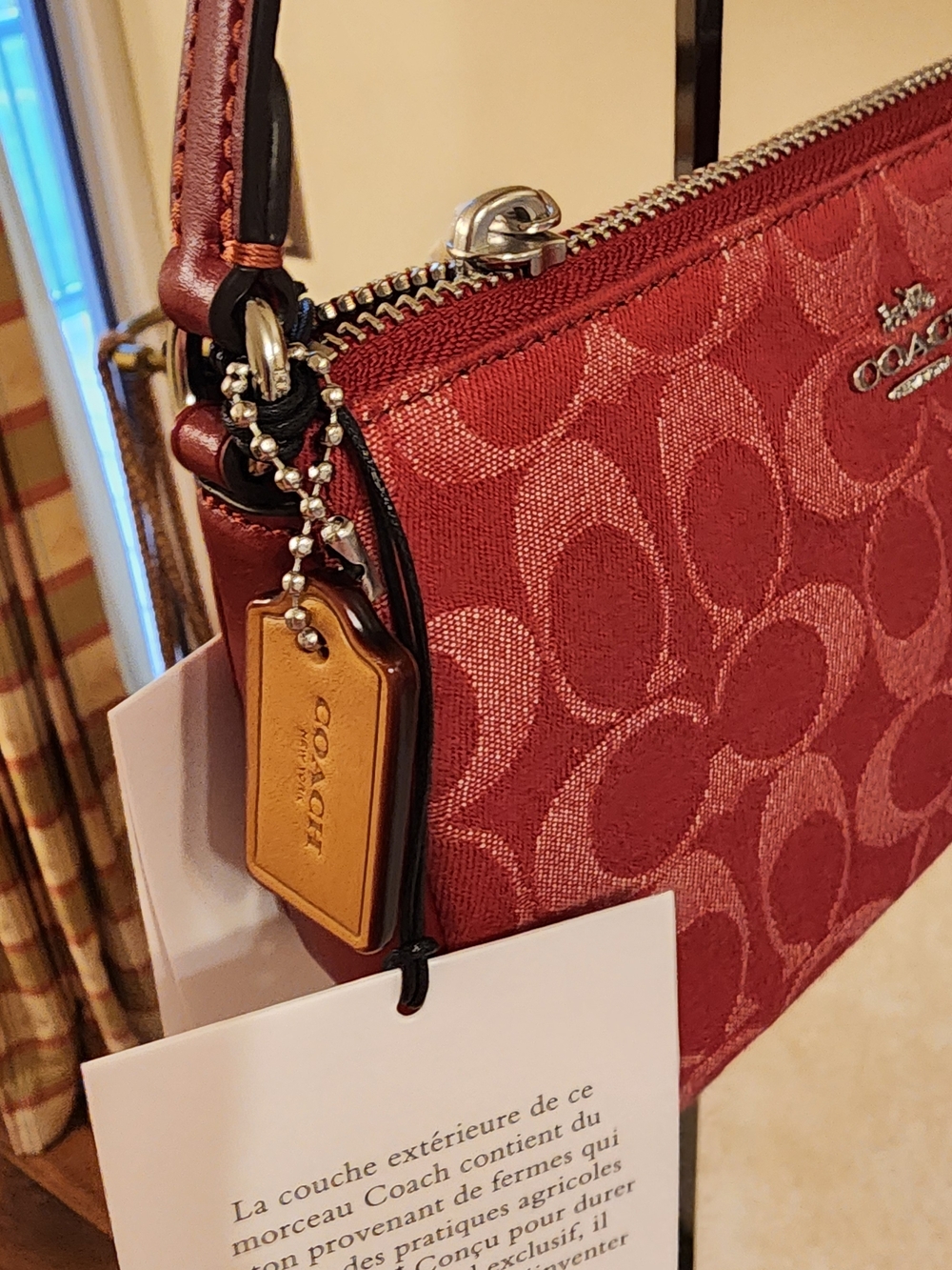 Coach Nolita 19 wristlet in signature red denim.  - Picture 3 of 11